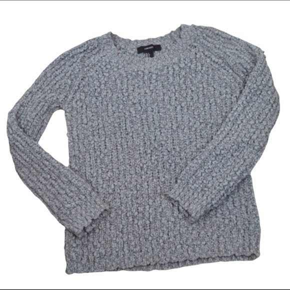 Popcorn Knit Gray/Blue Crew Neck Sweater, Small - Picture 6 of 6